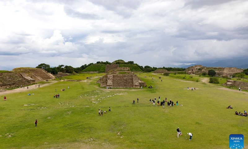 This photo taken on July 21, 2024 shows the remains in Monte Alban, Mexico. Founded around 500 B.C., Monte Alban is a large archaeological site about 10 kilometers away from Oaxaca City. It was listed as a UNESCO World Heritage Site in 1987. (Photo: Xinhua)