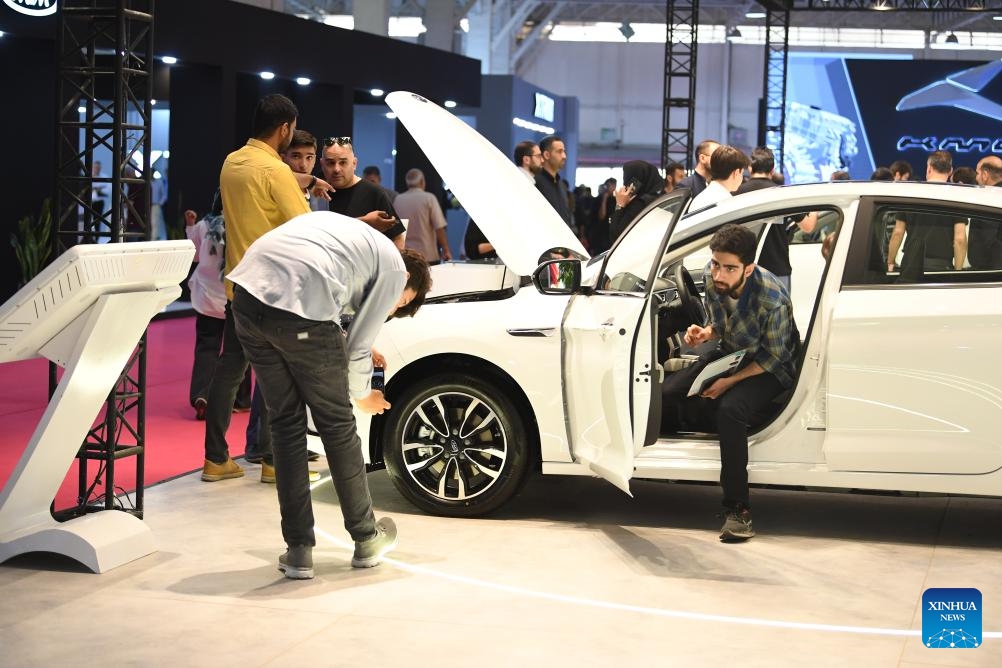 People visit an automotive industry exhibition in Tehran, Iran, July 23, 2024. An auto show was held here from July 20 to 23. (Photo: Xinhua)