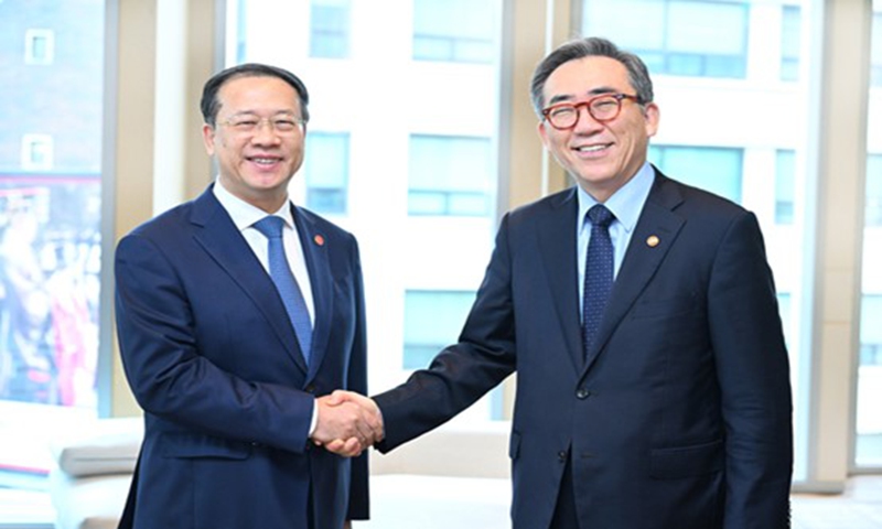 Chinese Vice Foreign Minister Ma Zhaoxu (left) meets with South Korea's Minister for Foreign Affairs Cho Tae-yul in Seoul, South Korea on July 24, 2024. Photo: China's Ministry of Foreign Affairs