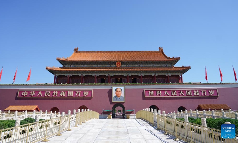 The Tian'anmen Rostrum and the Golden Water River Bridge are pictured in Beijing, capital of China, on July 17, 2024. Photo: Xinhua