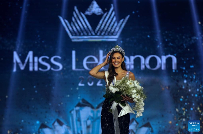 Nada Koussa is crowned Miss Lebanon 2024 in Beirut, Lebanon, on July 27, 2024. Nada Koussa, a clinical psychologist from the northern region of Akkar, was crowned Miss Lebanon 2024 on Saturday evening. Photo: Xinhua