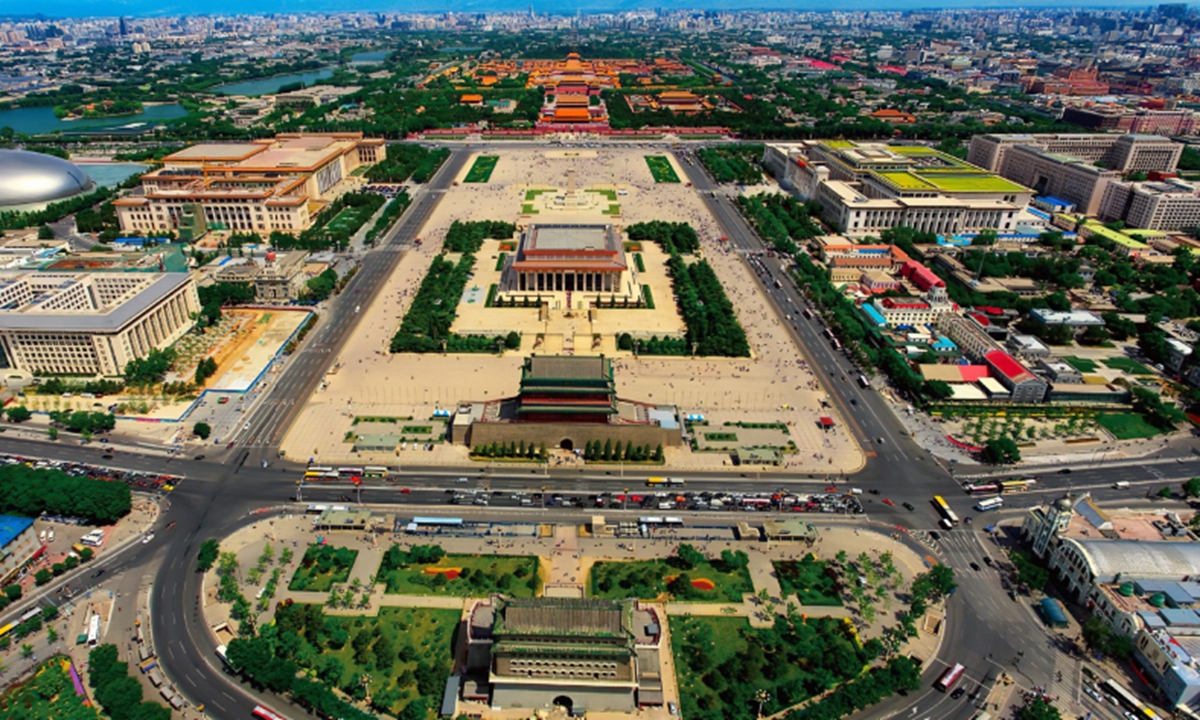 A bird's-eye view of the Beijing Central Axis <strong></strong>Photo: Courtesy of the National Cultural Heritage Administration