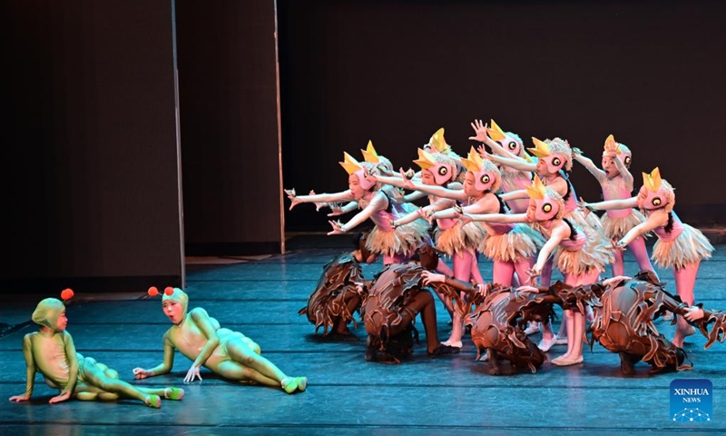 Children from the Macao Children Arts Troupe perform during the 2024 Tianjin International Children's Art Festival, in north China's Tianjin, July 23, 2024. Photo: Xinhua