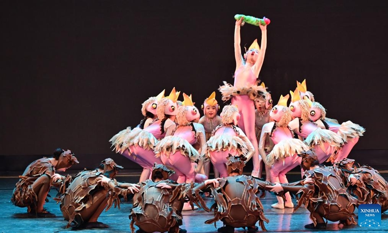 Children from the Macao Children Arts Troupe perform during the 2024 Tianjin International Children's Art Festival, in north China's Tianjin, July 23, 2024. Photo: Xinhua