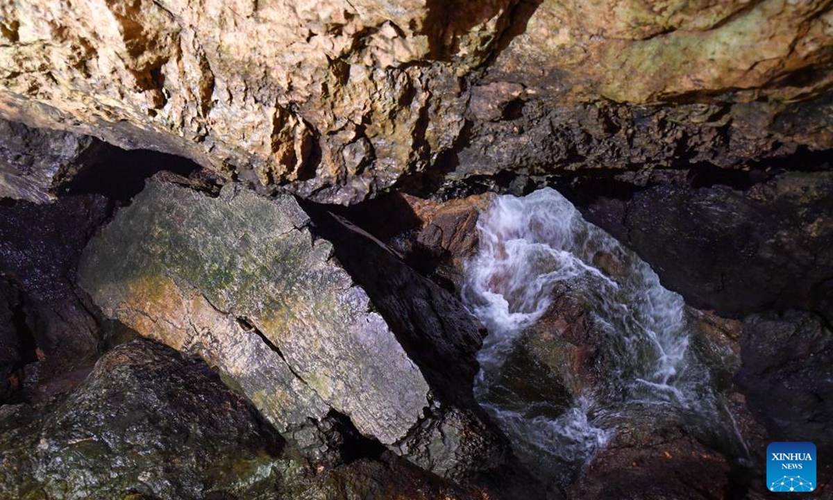 This photo taken on July 28, 2024 shows the scenery of the Vallorbe Caves in Switzerland. Nestled in the heart of the Jura Mountains in Switzerland, the Vallorbe Caves are well-known for the magnificent limestone caves formed over thousands of years. (Photo: Xinhua)