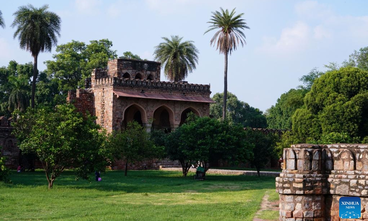 This photo taken on July 29, 2024 shows a corner of the Humayun's Tomb in New Delhi, India.

Humayun's Tomb was inscribed on the World Heritage List by the United Nations Educational, Scientific and Cultural Organization (UNESCO) in 1993. (Photo: Xinhua)