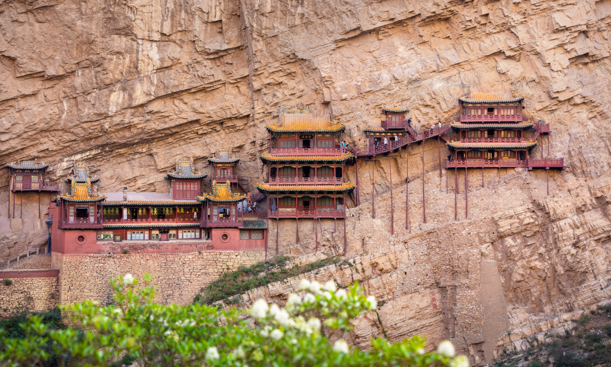 The Hanging Temple, an ancient monastery built during the Northern Wei Dynasty (386–534), perched on a cliff in Shanxi Province Photo: VCG