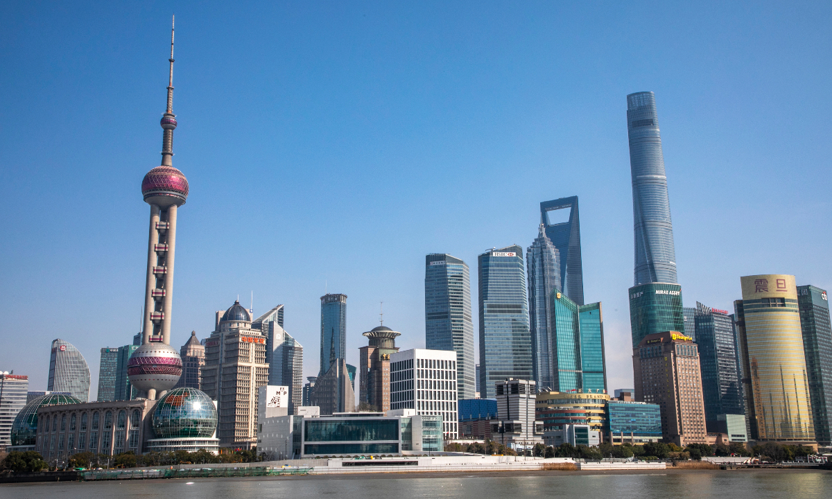 A view of Lujiazui Financial District in Shanghai Photo: VCG