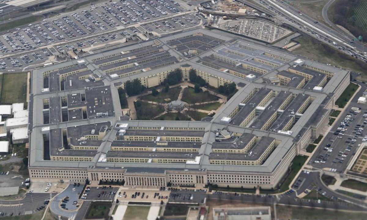 Photo shows the Pentagon seen from an airplane over Washington DC, the United States. Photo: Xinhua