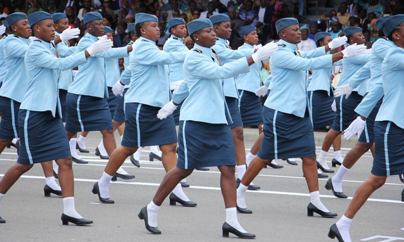 Beninese soldiers take part in a parade marking the 64th anniversary of Benin's independence in Cotonou, Benin, on Aug. 1, 2024. Photo: Xinhua