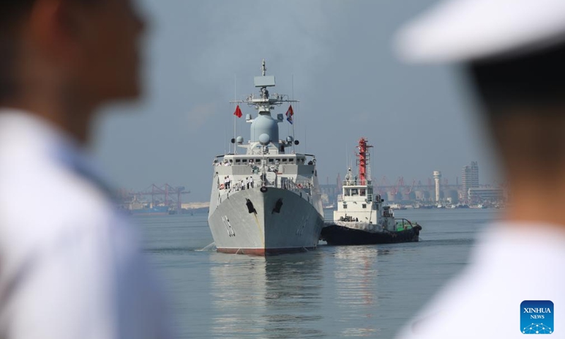 Vietnamese missile frigate Tran Hung Dao arrives at a naval port in the city of Zhanjiang in south China's Guangdong Province, Aug. 7, 2024. The frigate arrived here on Wednesday, marking the start of a five-day visit. During the visit, the Chinese and Vietnamese navies will organize ship tours, deck receptions, cultural exchanges, joint exercises, and other activities.   (Photo: Xinhua)