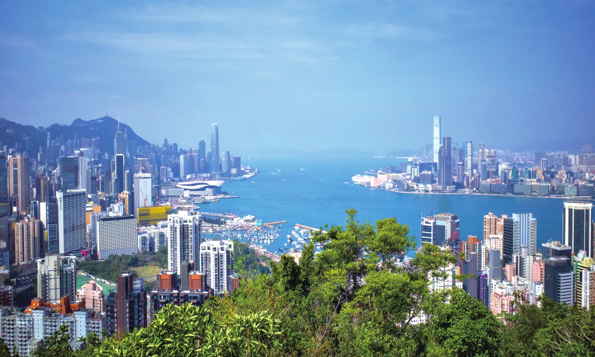 A general view of the Victoria Harbor in the Hong Kong Special Administrative Region, on February 13 Photo: VCG