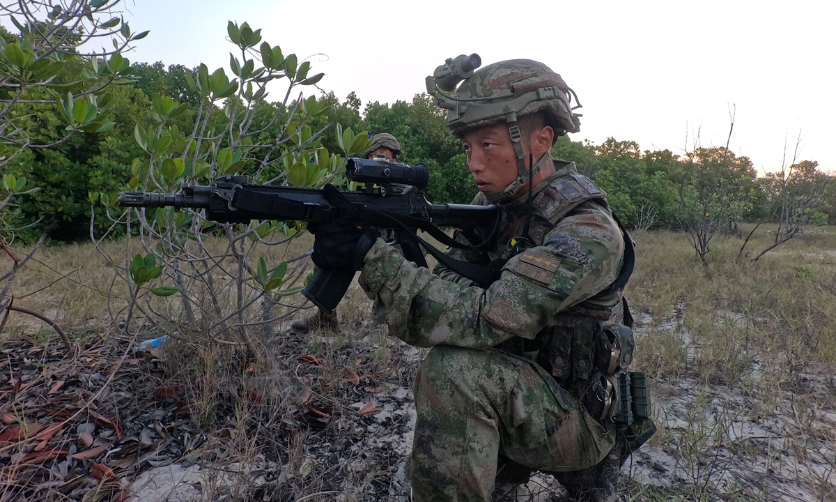 Qu Tianci, a member of a special operations brigade affiliated with the Chinese People's Liberation Army (PLA) 82nd Group Army, participates in the Peace Unity-2024 joint military exercise in Tanzania in early August, 2024. Photo: Courtesy of Kong Xiangrui