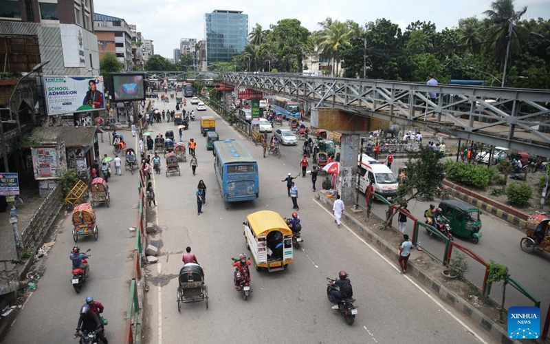 This photo taken on Aug. 9, 2024 shows a street view in Dhaka, Bangladesh. Bangladeshi economist Muhammad Yunus took oath as the head of the country's interim government here on Thursday. Photo: Xinhua