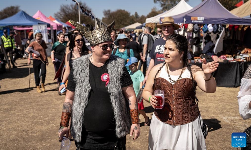 People in costumes are seen during a medieval fantasy fair in Benoni of Gauteng, South Africa, Aug. 10, 2024. Photo: Xinhua