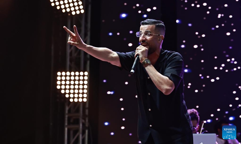 A musician performs during the 3rd edition of Rab'Africa Festival in Rabat, Morocco, Aug. 9, 2024. Photo: Xinhua