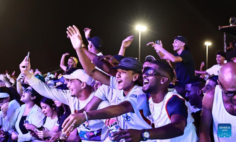 People enjoy the performance during the 3rd edition of Rab'Africa Festival in Rabat, Morocco, Aug. 9, 2024. Photo: Xinhua