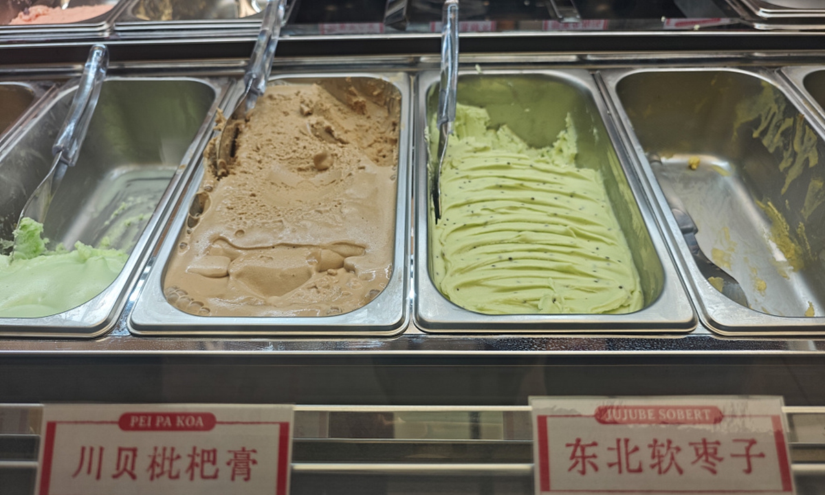 Chinese herbal flavored ice cream sells out at 2pm at an ice cream shop in the Xuhui district, Shanghai, on July 29, 2024. Photo: VCG