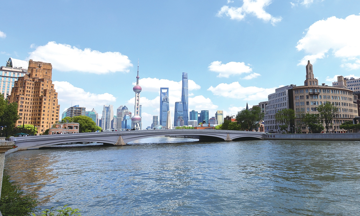 A view of Lujiazui area in Shanghai Photo: VCG