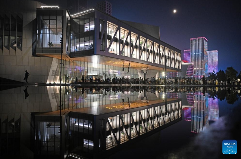 People enjoy an outdoor concert at the Tianjin Juilliard School in north China's Tianjin, Aug. 16, 2024. The outdoor concert, which kicked off here on Friday, will last until late September this year. Photo: Xinhua