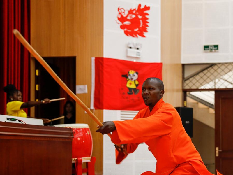 A student performs Chinese martial arts during a Chinese cultural showcase in Nairobi, Kenya, on Aug. 15, 2024. Photo: Xinhua