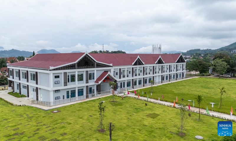 A drone photo taken on Aug. 16, 2024 shows the surgical building of China-aided Luang Prabang Hospital in Luang Prabang province, Laos. Photo: Xinhua