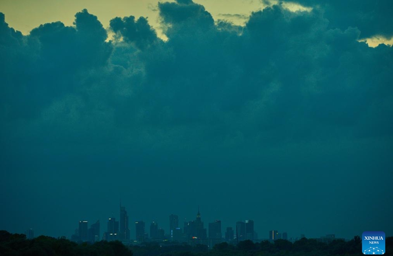 This photo shows Polish capital Warsaw's skyline on Aug. 18, 2024. The Polish Institute of Meteorology and Water Management issued a warning on Sunday, predicting thunderstorms in Warsaw from Aug. 18 to 19. Photo: Xinhua