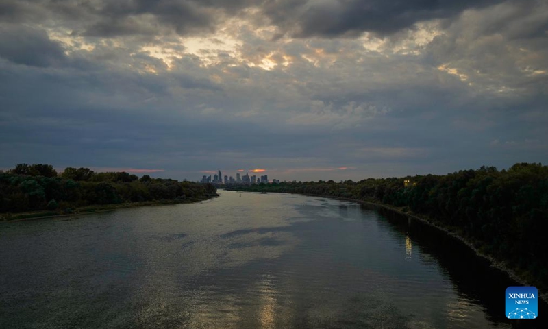 This photo shows Polish capital Warsaw's skyline on Aug. 18, 2024. The Polish Institute of Meteorology and Water Management issued a warning on Sunday, predicting thunderstorms in Warsaw from Aug. 18 to 19. Photo: Xinhua