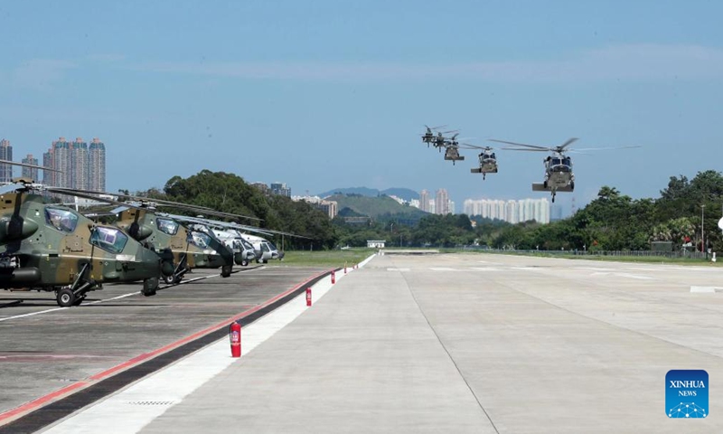 This photo taken on Aug. 25, 2024 shows a rotation ceremony of the Hong Kong Garrison of the Chinese People's Liberation Army (PLA) in Hong Kong, south China. (Photo by Yi Ding/Xinhua)