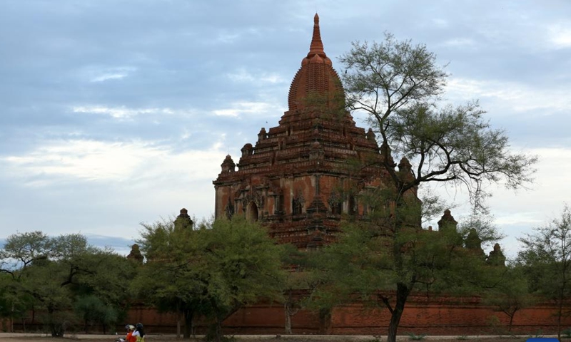 A pagoda is pictured in the ancient city of Bagan, Myanmar, Aug. 23, 2024. Bagan, an ancient city and a UNESCO World Heritage Site, is located in central Myanmar's Mandalay Region. With thousands of ancient Buddhist pagodas, temples and monasteries, the ancient city is one of the top tourist attractions in Myanmar. (Xinhua/Myo Kyaw Soe)