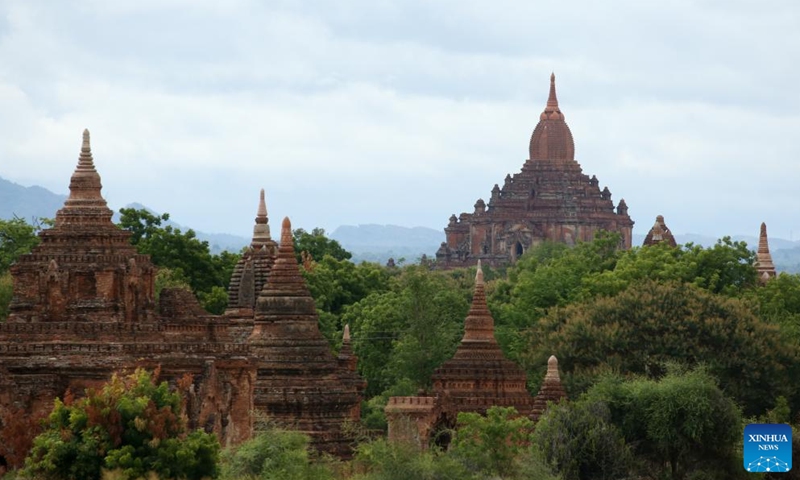 A pagoda is pictured in the ancient city of Bagan, Myanmar, Aug. 23, 2024. Bagan, an ancient city and a UNESCO World Heritage Site, is located in central Myanmar's Mandalay Region. With thousands of ancient Buddhist pagodas, temples and monasteries, the ancient city is one of the top tourist attractions in Myanmar. (Xinhua/Myo Kyaw Soe)