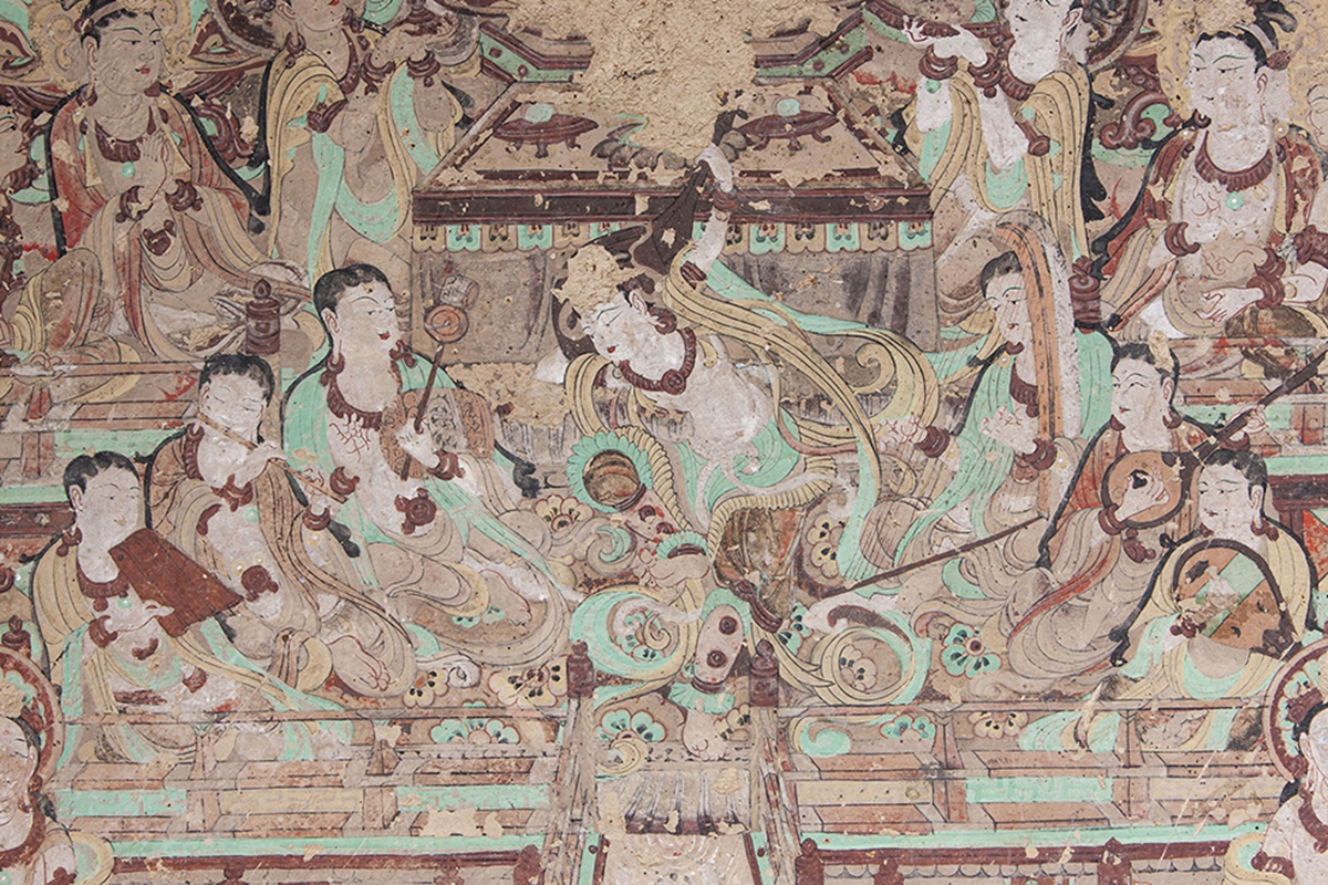 A mural in the Mogao Caves Photo: Courtesy of the Dunhuang Academy 