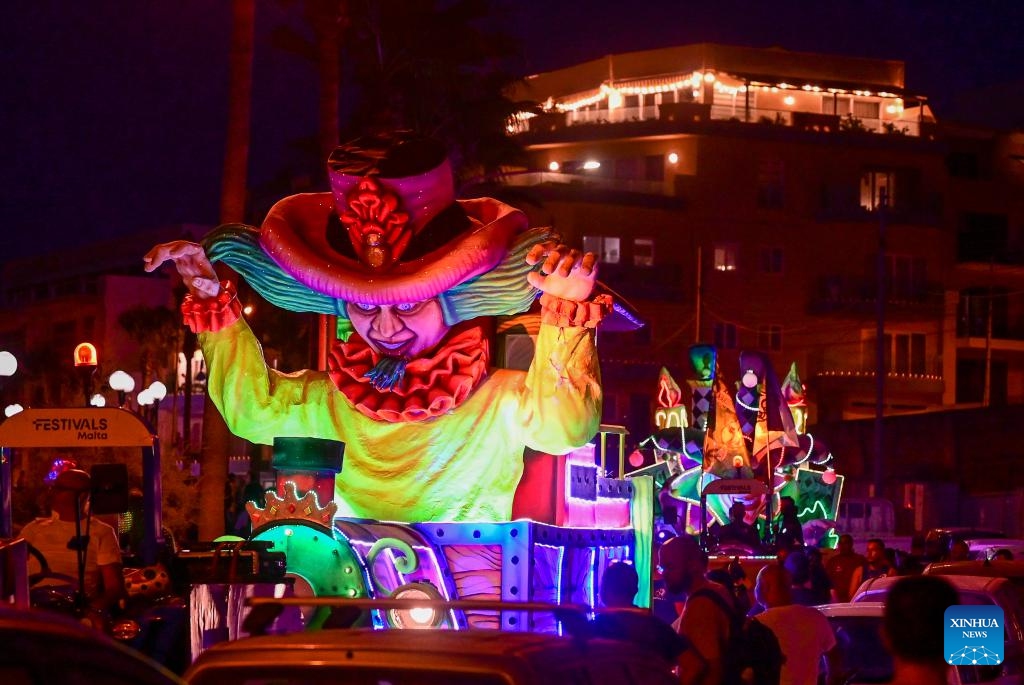 People participate in a summer carnival in Marsascala, Malta, on Aug. 25, 2024. (Photo: Xinhua)