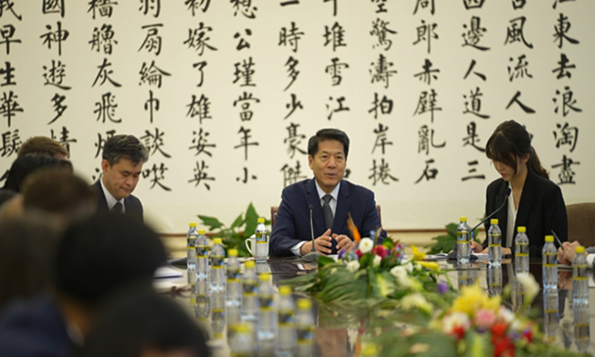 Special Representative of the Chinese Government on Eurasian Affairs Li Hui (center) holds a briefing on August 27, 2024 on the fourth round of shuttle diplomacy on the Ukraine crisis. Photo: Chinese Foreign Ministry