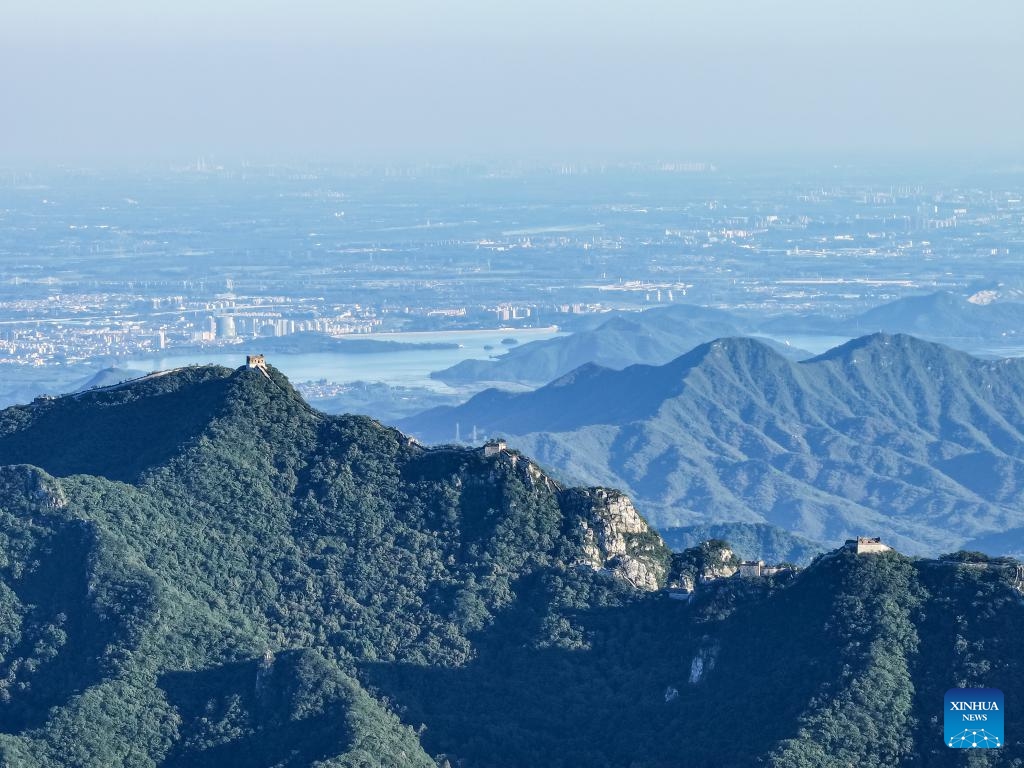 An aerial drone photo taken on Aug. 27, 2024 shows the Jiankou section of the Great Wall in Beijing, capital of China. (Photo: Xinhua)