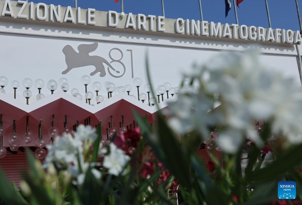 This photo taken on Aug. 28, 2024 shows a view of the Palazzo del Cinema on Lido Island, in Venice, Italy. The 81st Venice Film Festival will run from Aug. 28 until Sept. 7 at the Venice Lido island. (Photo: Xinhua)