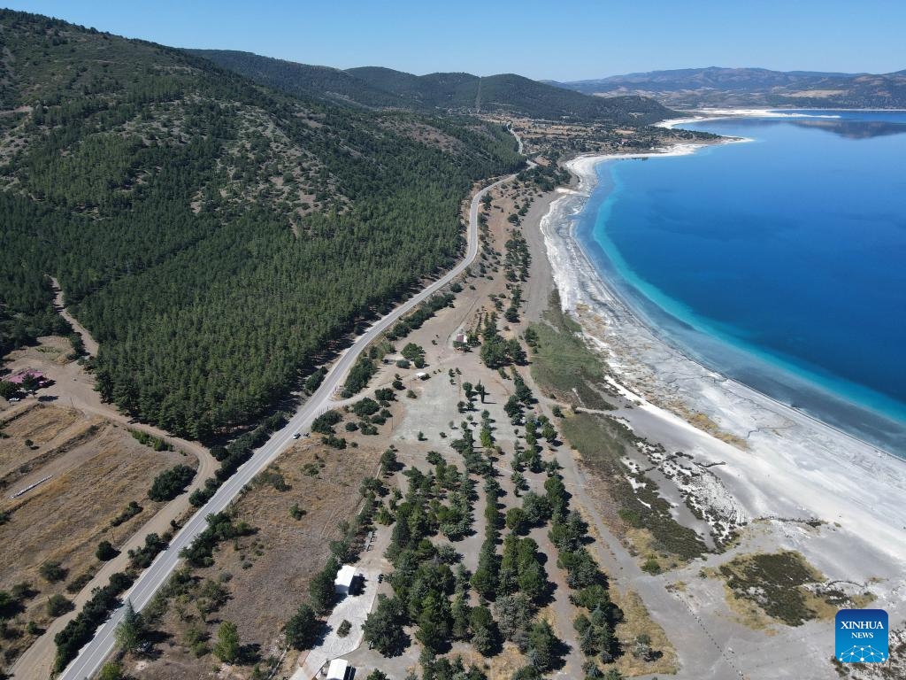 This photo taken on Aug. 29, 2024 shows a view of Salda Lake in Burdur Province, Türkiye. (Photo: Xinhua)