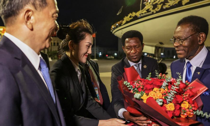 Teodoro Obiang Nguema Mbasogo, president of the Republic of Equatorial Guinea, arrives for the 2024 Summit of the Forum on China-Africa Cooperation (FOCAC) in Beijing, capital of China, Sept. 1, 2024. (Xinhua/Zhang Yuwei)