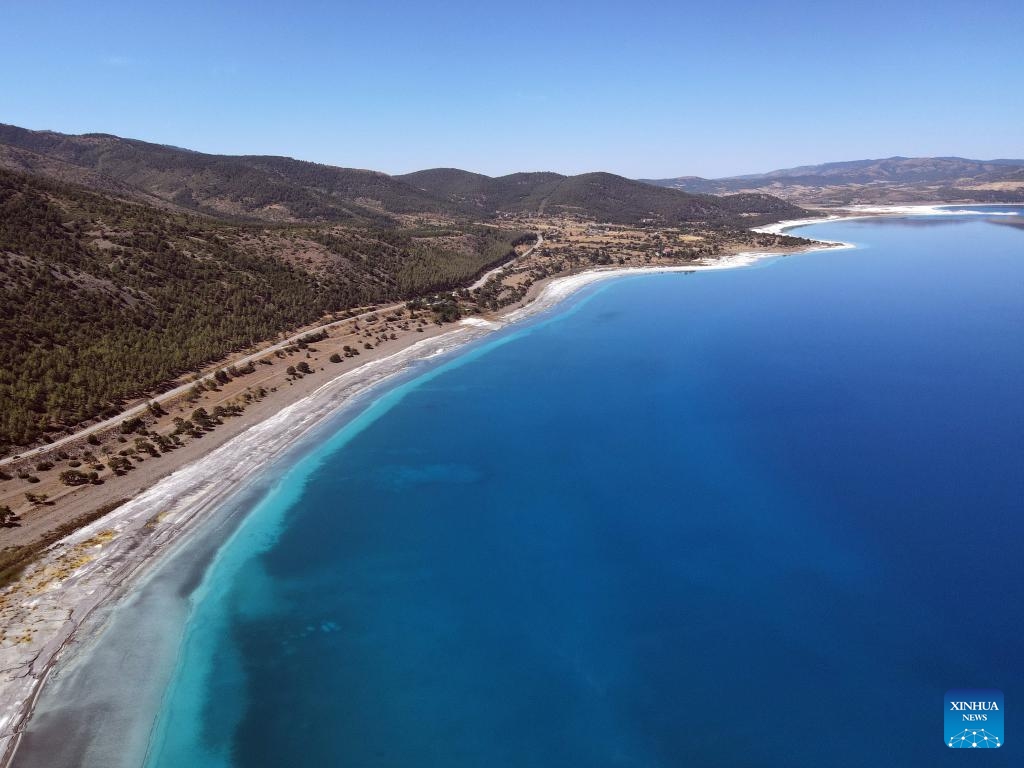 This photo taken on Aug. 29, 2024 shows a view of Salda Lake in Burdur Province, Türkiye. (Photo: Xinhua)