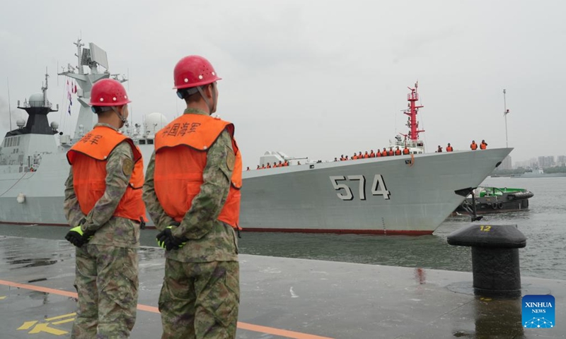 The participating forces of China and Singapore gather at a military port in Zhanjiang, south China's Guangdong Province, Aug. 29, 2024. China and Singapore will hold a joint maritime exercise near Zhanjiang in Guangdong Province, south China. (Photo: Xinhua)