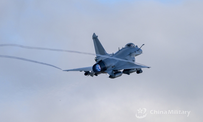 J-10 fighter jet attached to an aviation brigade with the air force under the PLA Southern Theater Command takes off for a round-the-clock flight training exercise on July 16, 2024. (eng.chinamil.com.cn/Photo by Shang Jieyan)