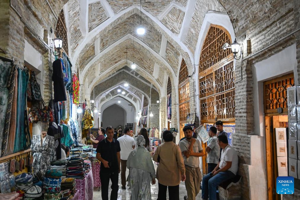 Tourists visit the ancient city of Bukhara, Uzbekistan on Aug. 28, 2024. Bukhara, a prominent stop on the ancient Silk Route, is known as one of the oldest cities in Central Asia. (Photo: Xinhua)