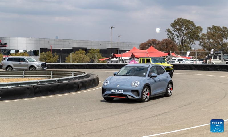 A visitor test-drives an electric vehicle of the Great Wall Motors from China during the Festival of Motoring in Johannesburg, South Africa, Aug. 30, 2024. This event is held here from Aug. 30 to Sept. 1. Photo: Xinhua