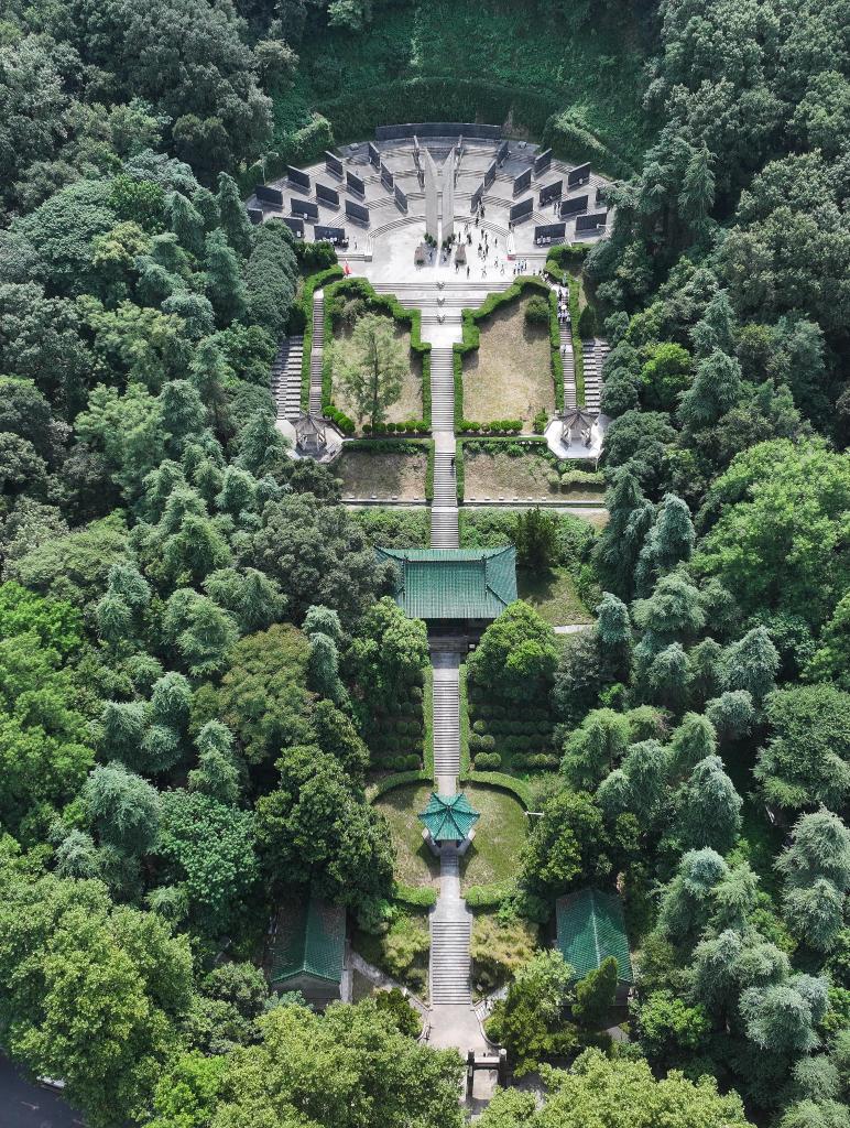 An aerial drone photo taken on September 3, 2024 shows a view of the cemetery of the aviation martyrs in Nanjing, East China's Jiangsu Province. Photo: Xinhua