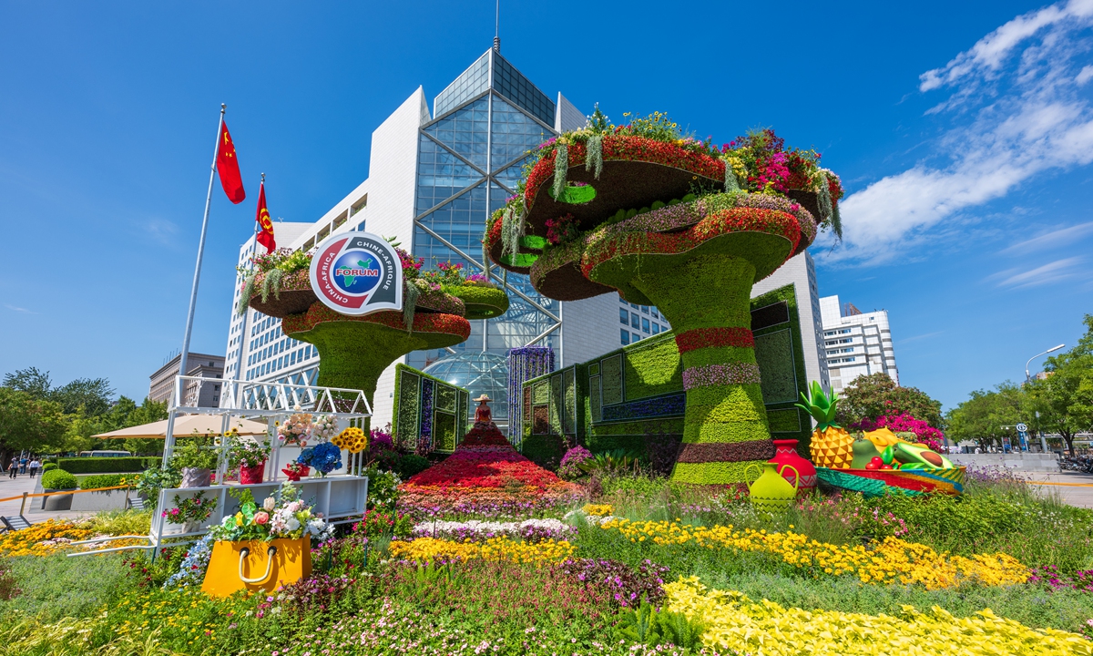 Decorations for the 2024 Summit of Forum on China-Africa Cooperation (FOCAC) are seen on display in Beijing on September 2,<strong></strong> 2024. This year's FOCAC summit will be held in Beijing from September 4 to 6. Photo: IC