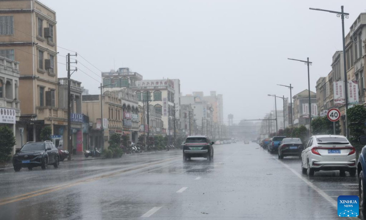 Heavy rainfall hits Puqian Township of Wenchang City, south China's Hainan Province, Sep 6, 2024. Photo:Xinhua