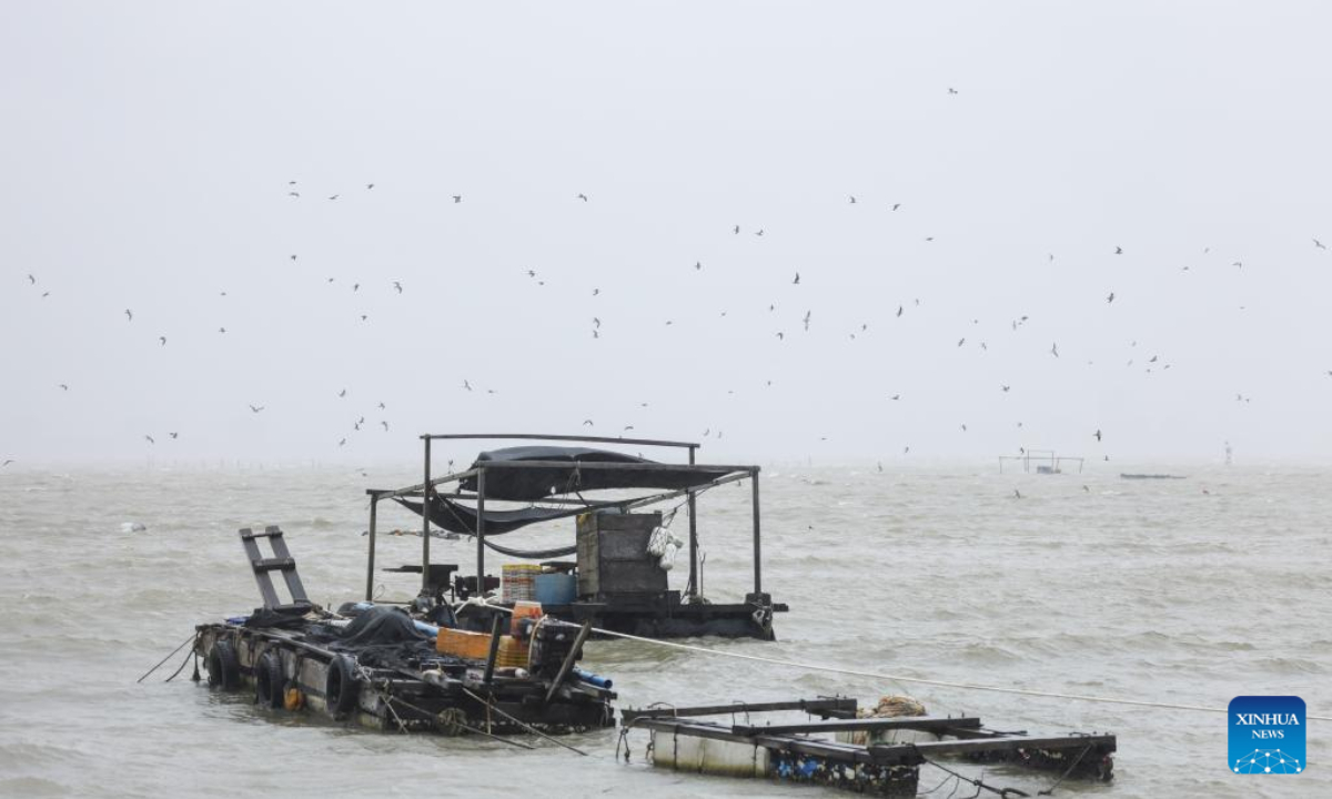 This photo taken on Sep 6, 2024 shows the sea near Puqian Township of Wenchang City, south China's Hainan Province. Yagi, the 11th typhoon of the year, has developed into a super typhoon of level 17, packing winds of up to 209 km per hour. The typhoon is forecast to make landfall on Friday afternoon somewhere between the city of Wenchang in Hainan Province and Xuwen County in Guangdong Province. Photo:Xinhua