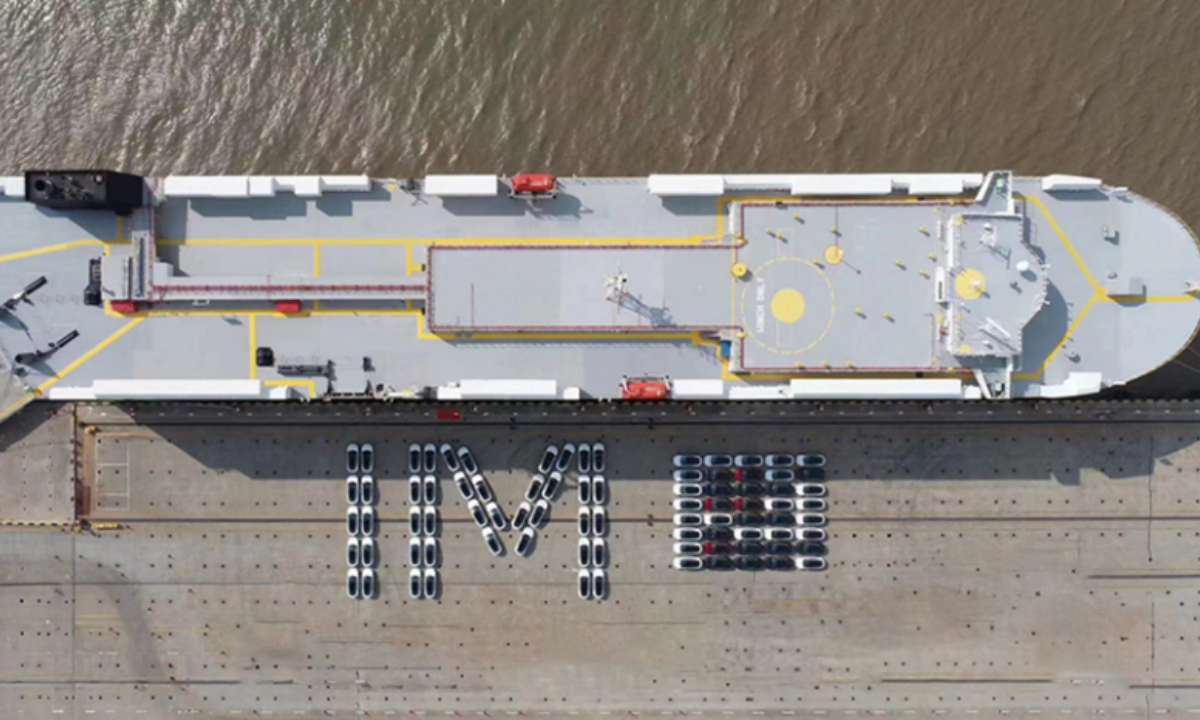 Tesla's vehicles wait to be exported at Nangang Port in Shanghai on September 28, 2024. Photo: courtesy of Tesla 