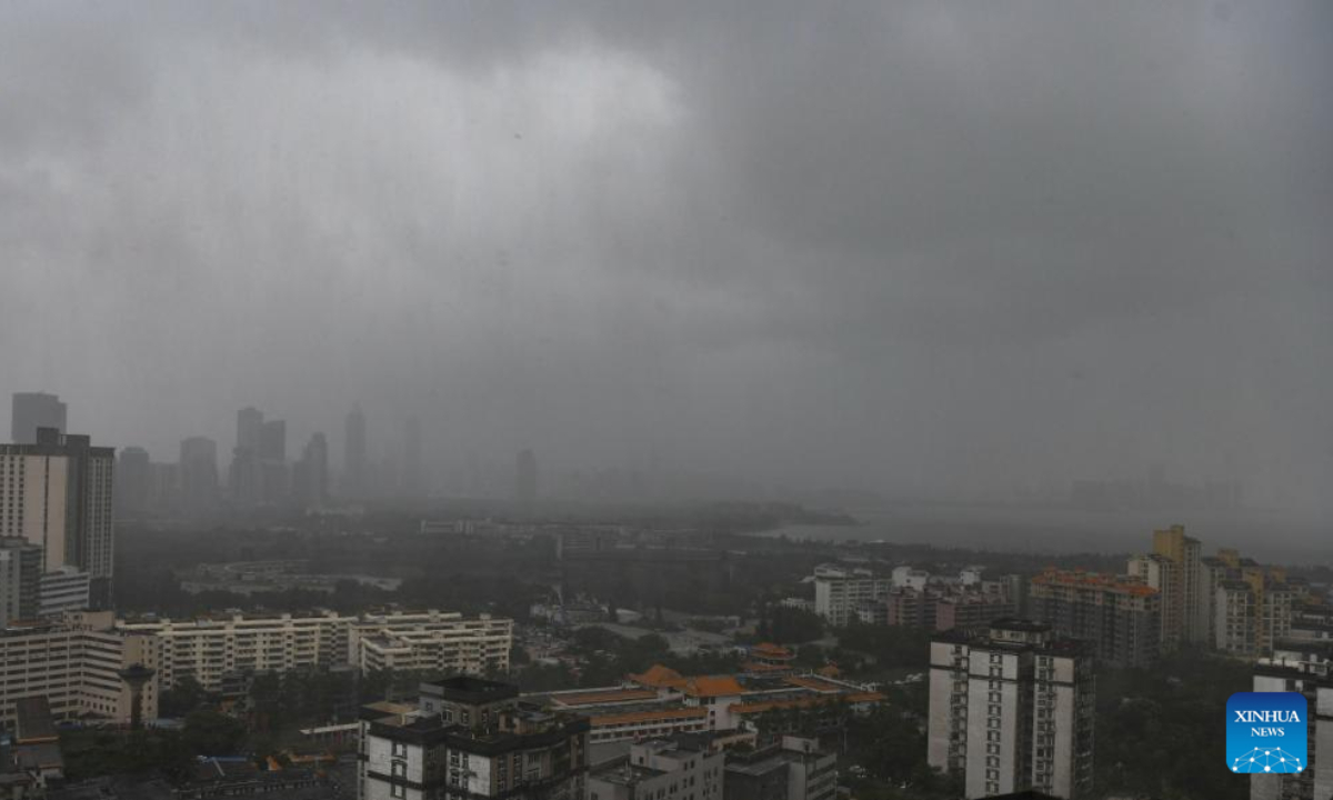 Heavy rainfall hits the city of Haikou, south China's Hainan Province, Sep 6, 2024. Photo:Xinhua