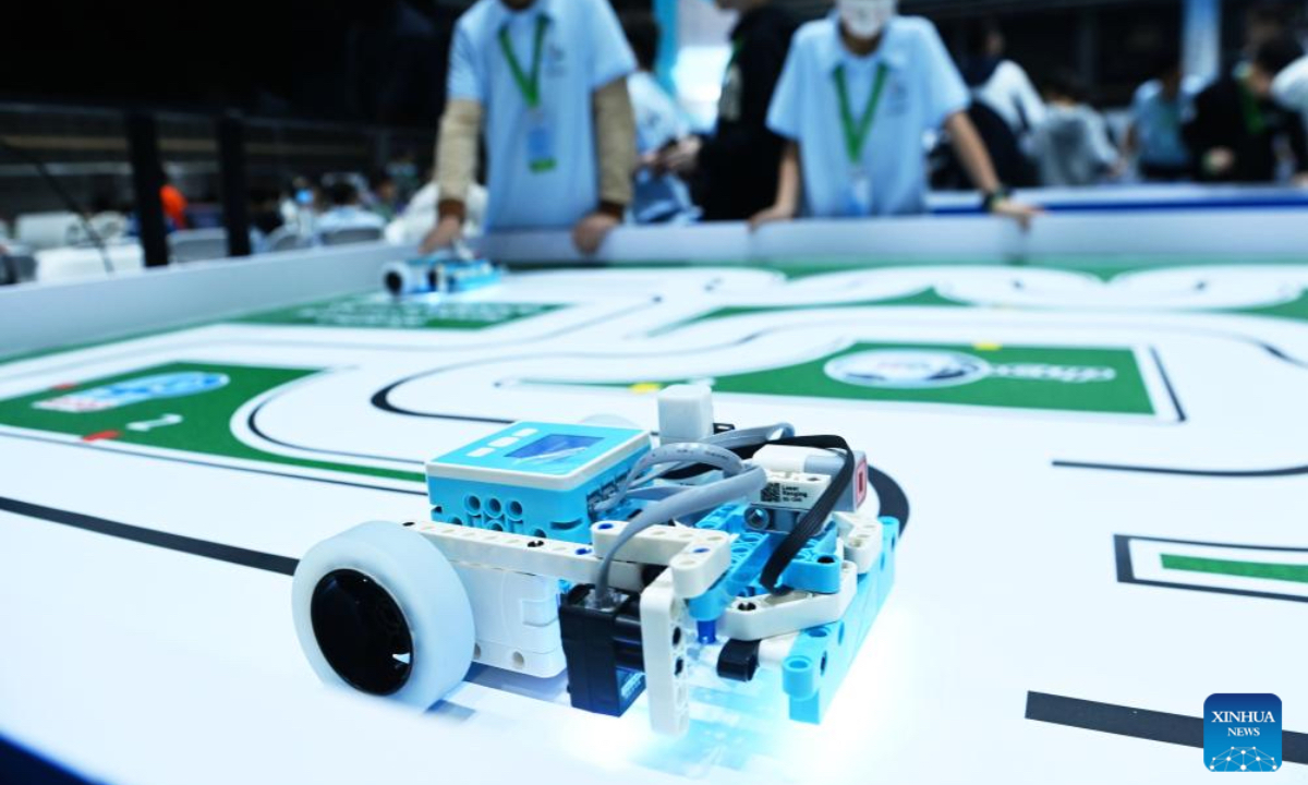 Competitors take part in the RoboCup Asia-Pacific 2024 in Qingdao, east China's Shandong Province, Oct. 26, 2024. More than 200 teams from over 20 countries and regions participated in this competition. (Photo: Xinhua)